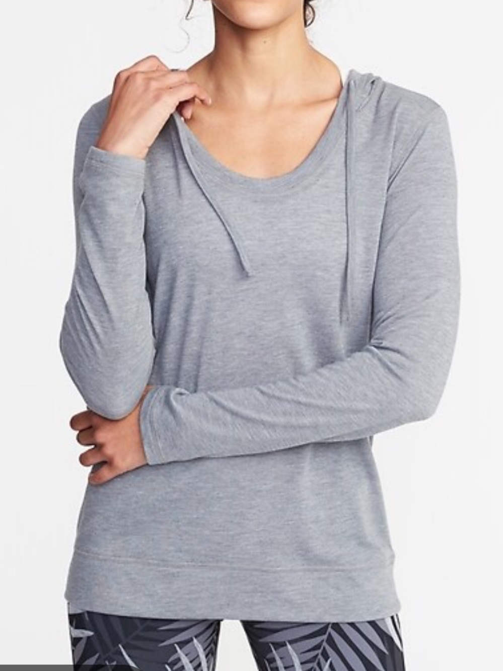 Old Navy Light Gray Hooded Pullover Top